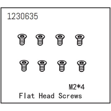 Absima Flat Head Screw M2*4 (8) (AB1230635)