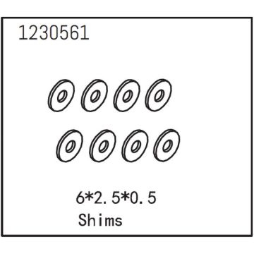 Absima Shims 6*2.5*0.5 (8) (AB1230561)
