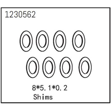 Absima Shims 8*5.1*0.2 (8) (AB1230562)