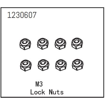 Absima Lock Nut M3 (8) (AB1230607)