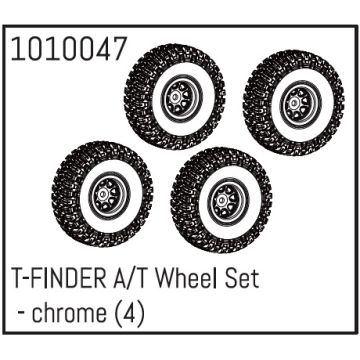 Absima T-FINDER A/T Wheel Set - chrome (4)