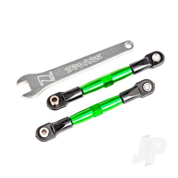 Traxxas Camber Links, Front (Tubes Green-Anodised, 7075-T6 Aluminium, Stronger Than Titanium) (2) (Assembled With Rod Ends And Hollow Balls)/ Aluminium Wrench (1) (Fits Drag Slash) (TRX2444G)