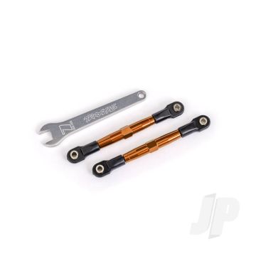 Traxxas Toe Links, Front (Tubes Orange-Anodised, 7075-T6 Aluminium, Stronger Than Titanium) (2) (Assembled With Rod Ends And Hollow Balls)/ Aluminium Wrench (1) (Fits Drag Slash) (TRX2445T)