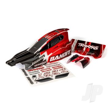 Traxxas Body, Bandit (Also Fits Bandit Vxl), Black & Red/ Wing (Painted, Decals Applied) (TRX2450)