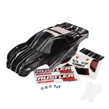 Traxxas Body, Rustler Vxl, Prographix (Replacement For The Painted Body. Graphics Are Printed, Requires Paint & Final Colour Application) / Decal Sheet / Wing And Aluminium Hardware (TRX3719)
