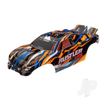 Traxxas Body, Rustler Vxl, Orange (Painted, Decals Applied) (TRX3726T)