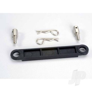 Traxxas Battery Hold-Down Plate (Black) / Metal Posts (2 Pcs) / Body Clips (2 Pcs) (TRX3727)