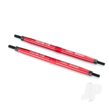 Traxxas Toe Links, Maxx (Tubes Red-Anodised, 7075-T6 Aluminium, Stronger Than Titanium) (124Mm, Rear) (2 Pcs) / Rod Ends (4 Pcs) / Aluminium Wrench (1Pc) (For Maxx Models With Sealed Pivot Ball Suspension & 3.8'' Wheels) (TRX5143R)