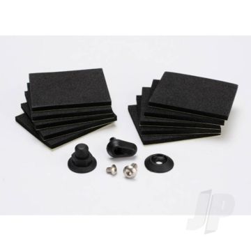 Traxxas Hatch Post / Hull Water Outlet / Foam Pads (10 Pcs) / Washer (1Pc) / 4X8Mm Bcs, Stainless Steel / 3X4Mm Bcs, Stainless Steel (TRX5723)