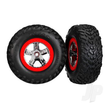 Traxxas Chrome Wheels/Tyres Sct Complete (2 Pcs) (TRX5887)