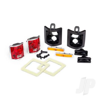 Traxxas Tail Lights, Left & Right (Assembled) / Tail Light Retainers, Left & Right / Side Marker Lights (Assembled) (2 Pcs) / Side Marker Retainers (2 Pcs) / Mounting Tape (2 Pcs) / 1.6X5 Bcs (Self-Tapping) (4 Pcs) / 2.6X8 Bcs (2 Pcs) (Fits #8130 Body) (T