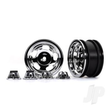 Traxxas Wheels, 2.2In, Chrome (2)/ Center Caps (2) (Requires #8255A Extended Thread Stub Axle) (TRX8158X)