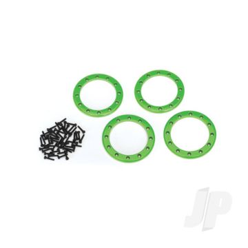 Traxxas Beadlock Rings, Green (2.2In) (Aluminium) (4 Pcs) / 2X10 Cs (48) (TRX8168G)