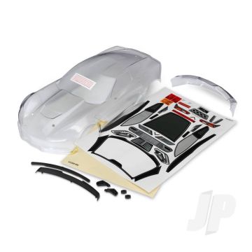 Traxxas Body, Chevrolet Corvette Z06 (Clear, Requires Painting) / Decal Sheet (Includes Side Mirrors, Spoiler, & Mounting Hardware) (TRX8386)