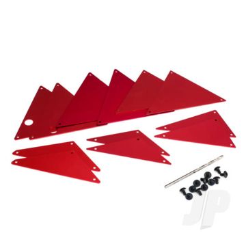 Traxxas Tube Chassis, Inner Panels, Aluminium (Red-Anodised) (Front (2 Pcs) / Wheel Well (4 Pcs) / Middle (4 Pcs) / Rear (2 Pcs)) (TRX8434R)