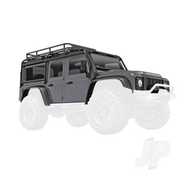 Traxxas Body, Land Rover Defender, Complete, Silver (Includes Grille, Side Mirrors, Door Handles, Fender Flares, Windshield Wipers, Spare Tire Mount, & Clipless Mounting) (TRX9712-SLVR)