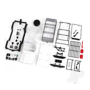 Traxxas Body, Land Rover Defender, Complete (White, Requires Painting) (Includes Grille, Side Mirrors, Door Handles, Fender Flares, Fuel Canisters, Jack, Spare Tire Mount, & Clipless Mounting) (TRX9712)