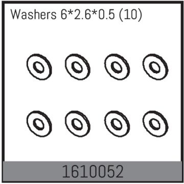 Absima Washers 6*2.6*0.5 (10) (AB1610052)