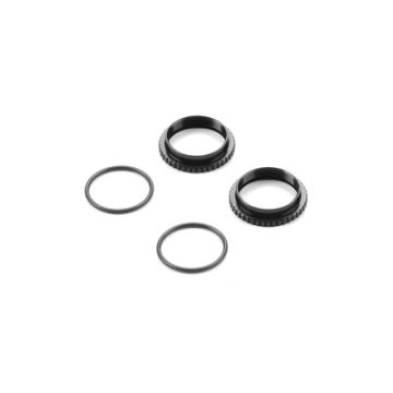 Xray XLP Alu Shock Adjustable Nut - Black (2) (XR308046-K)
