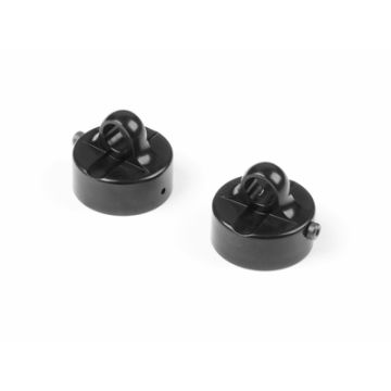 Xray XB8 Alu Shock Cap Zero Rebound - Black Coated (2) (XR358056-K)