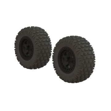 Arrma Fortress SC Tire Set Glued Black (2) (Z-AR550042)