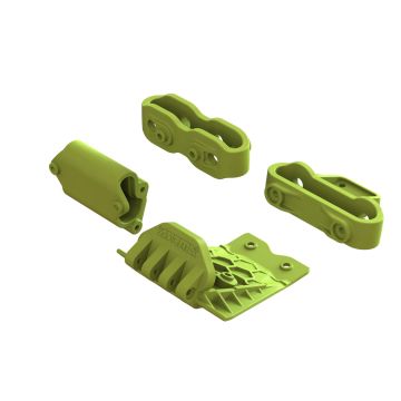 Arrma Lower Skid And Bumper Mount Set - Fluoro Yellow (Z-ARA320773)