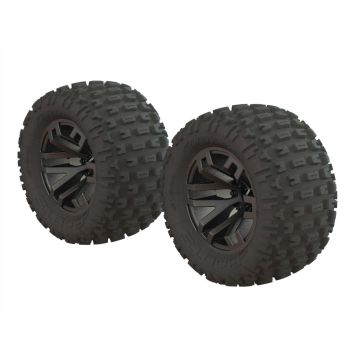 Arrma Dboots 'Fortress MT' Tire Set Glued Gun Metal (2) (Z-ARA550086)