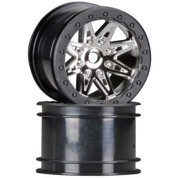 Axial 2.2 Rebel Wheels 41mm Wide Chrm/Blk (2) (Z-AX08137)