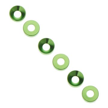 Axial Cone Washer 3x6.9x2mm Green (6) (Z-AXA1101)