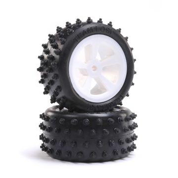 Losi 4 Row Rear Tires, Mounted, White (2): Mini JRX2 (Z-LOS41024)