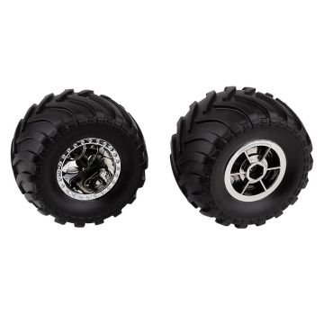 Team Associated MT12 Wheels / Tyres Chrome (Pr) (AS41104)