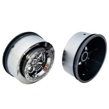 Team Associated DR10 Drag Rear Wheels Black Chrome (AS71076)