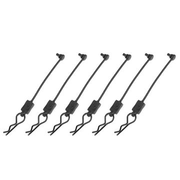 Corally 1:8 Body Clip Retainer w/Body Clip Black (6) (C-00180-614)