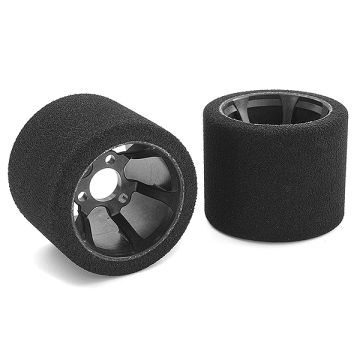 Corally Attack Foam Tyres 1/12 Circuit 35 Shore Double Pink Rear Carbon Rims 2Pcs (C-14725-35)