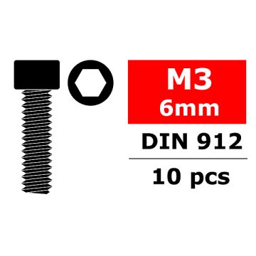 Corally Steel Screws M3 X 6mm Hex Socket Head 10 Pcs (C-3001-30-06)