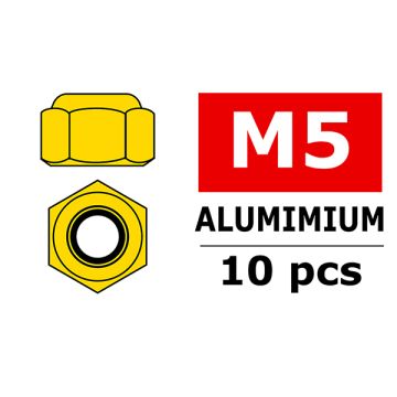 Corally Aluminium Nylstop Nut M5 Gold 10 Pcs (C-3106-50-0)