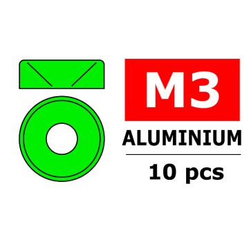 Corally Aluminium Washer For M3 Flat Head Screws Od=8mm Green (10Pcs) (C-3213-30-1)