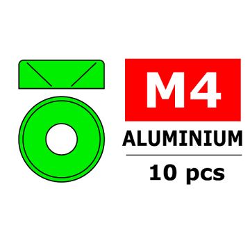 Corally Aluminium Washer For M4 Flat Head Screws Od=10mm Green (10 Pcs) (C-3213-40-1)