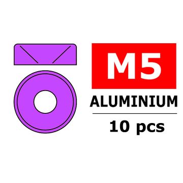Corally Aluminium Washer For M5 Flat Head Screws Od=8mm Purple (10Pcs) (C-3213-50-2)