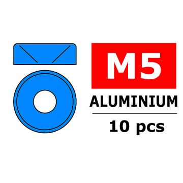 Corally Aluminium Washer For M5 Flat Head Screws Od=8mm Blue (10Pcs) (C-3213-50-4)