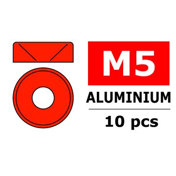 Corally Aluminium Washer For M5 Flat Head Screws Od=8mm Red (10Pcs) (C-3213-50-5)