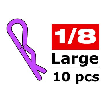 Corally Body Clips 45 Bent Large Purple 10 Pcs (C-35123)