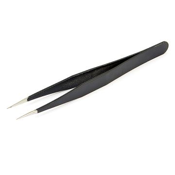 SC Models Straight Black Tweezers (SCKRTC021)
