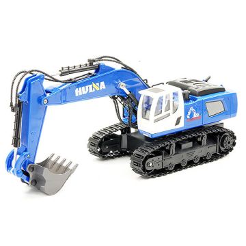 Huina 2.4G 11Ch RC Excavator Blue W/Die Cast Bucket (CY1558B)