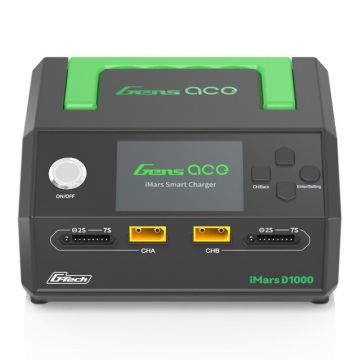 GensAce Charger iMars D1000 Smart Dual Channel AC 1000W (UK) (GEAD1000-KB)