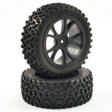 Fastrax 1:10th Mounted Cuboid Buggy Front Tyres 10-Spoke (FAST0036B)