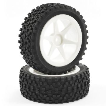 Fastrax 1:10th Mounted Cuboid Buggy Front Tyres 6-Spoke (FAST0038S)