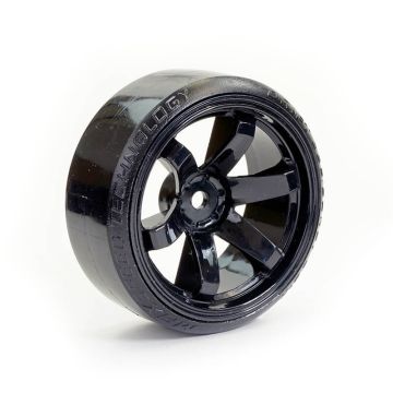 Fastrax 1:10th Street/Drift Tyre 6-Spoke Wheel (6mm Offset) - Black (FAST0086BK)