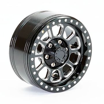 Fastrax Aluminum Beadlock Ten 1.9" Wheels - Black (2Pc) (FAST0138BK)