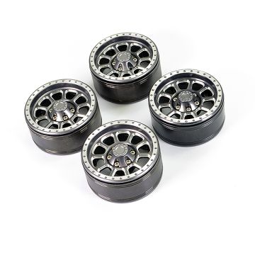 Fastrax Aluminum Beadlock Ten 1.9" Wheels - Titanium (4Pc) (FAST0141T)